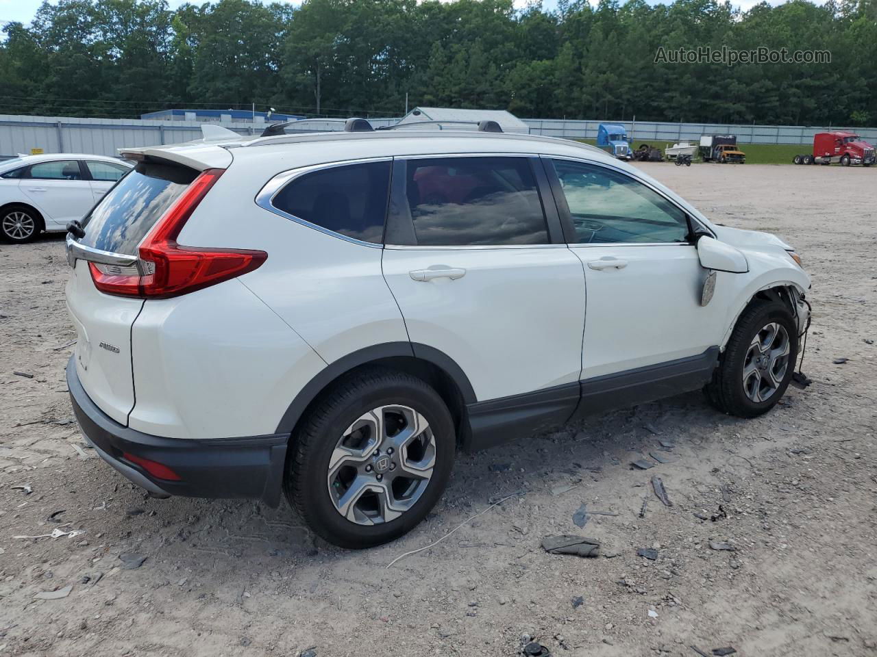 2018 Honda Cr-v Ex White vin: 2HKRW2H51JH619597