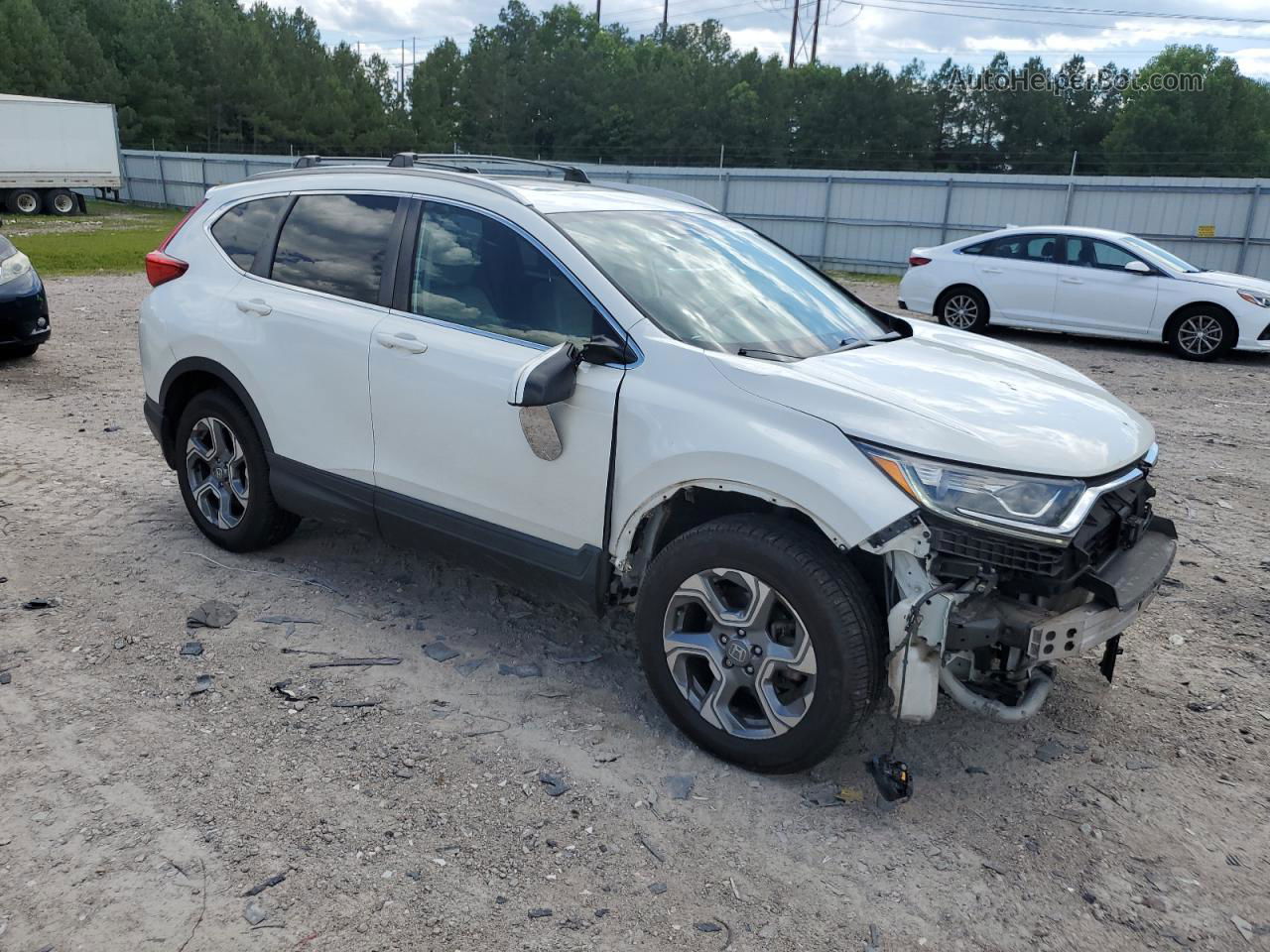 2018 Honda Cr-v Ex White vin: 2HKRW2H51JH619597