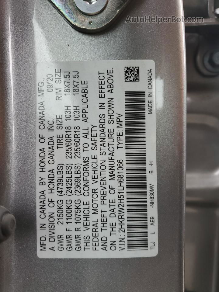 2020 Honda Cr-v Ex Silver vin: 2HKRW2H51LH681066