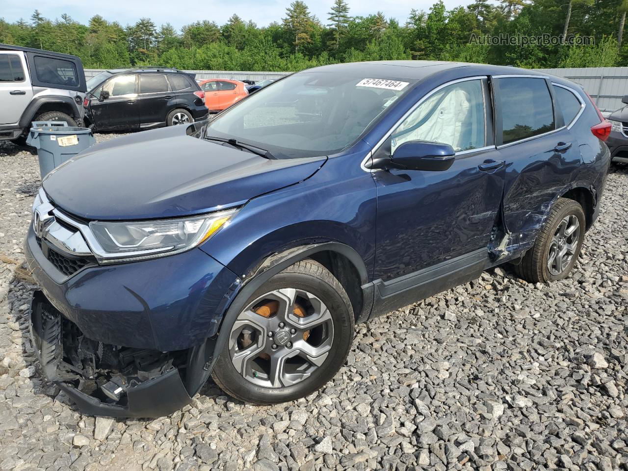 2017 Honda Cr-v Ex Blue vin: 2HKRW2H52HH667412