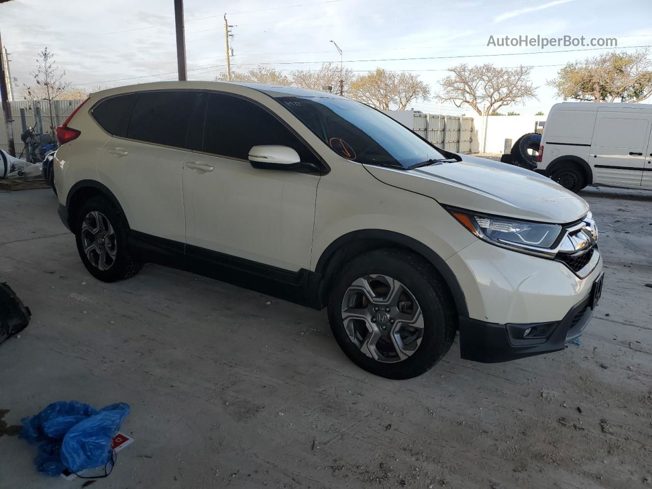 2018 Honda Cr-v Ex White vin: 2HKRW2H52JH667660