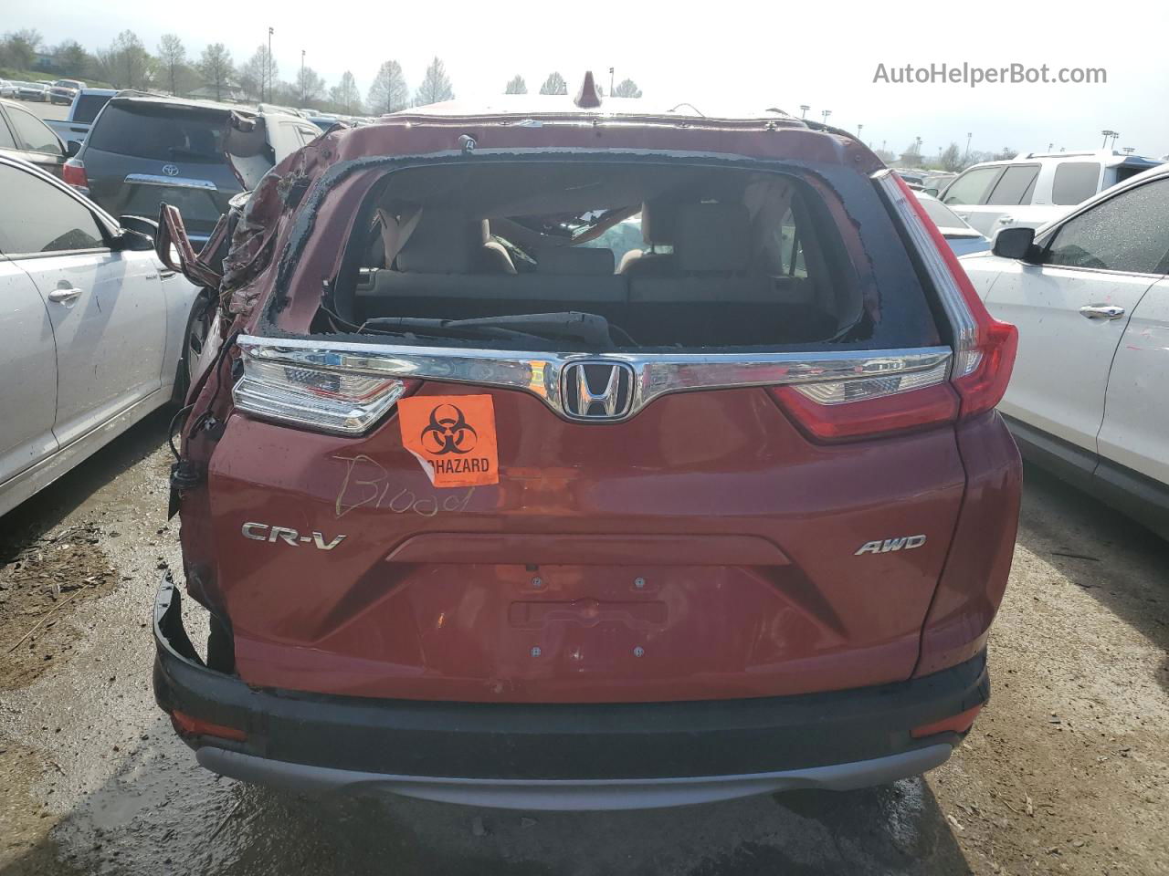 2018 Honda Cr-v Ex Бордовый vin: 2HKRW2H53JH616135