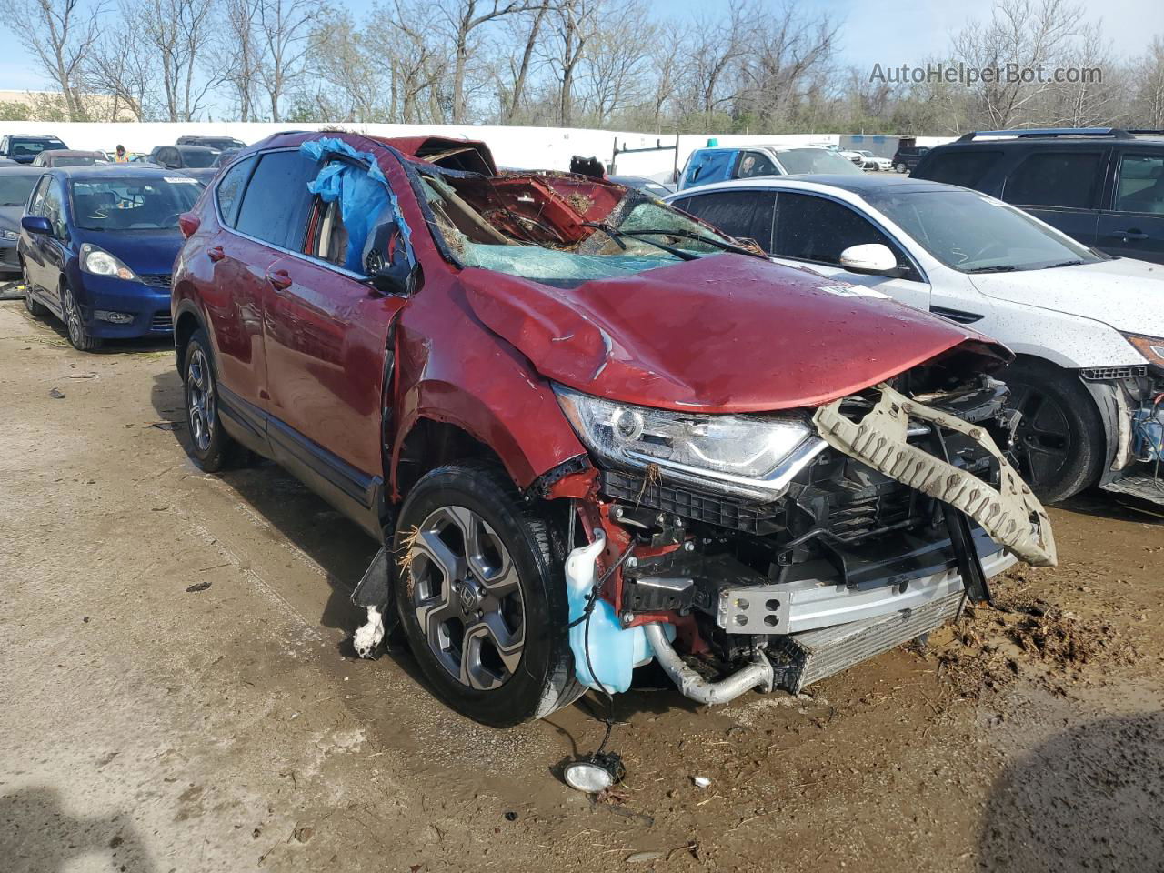 2018 Honda Cr-v Ex Бордовый vin: 2HKRW2H53JH616135