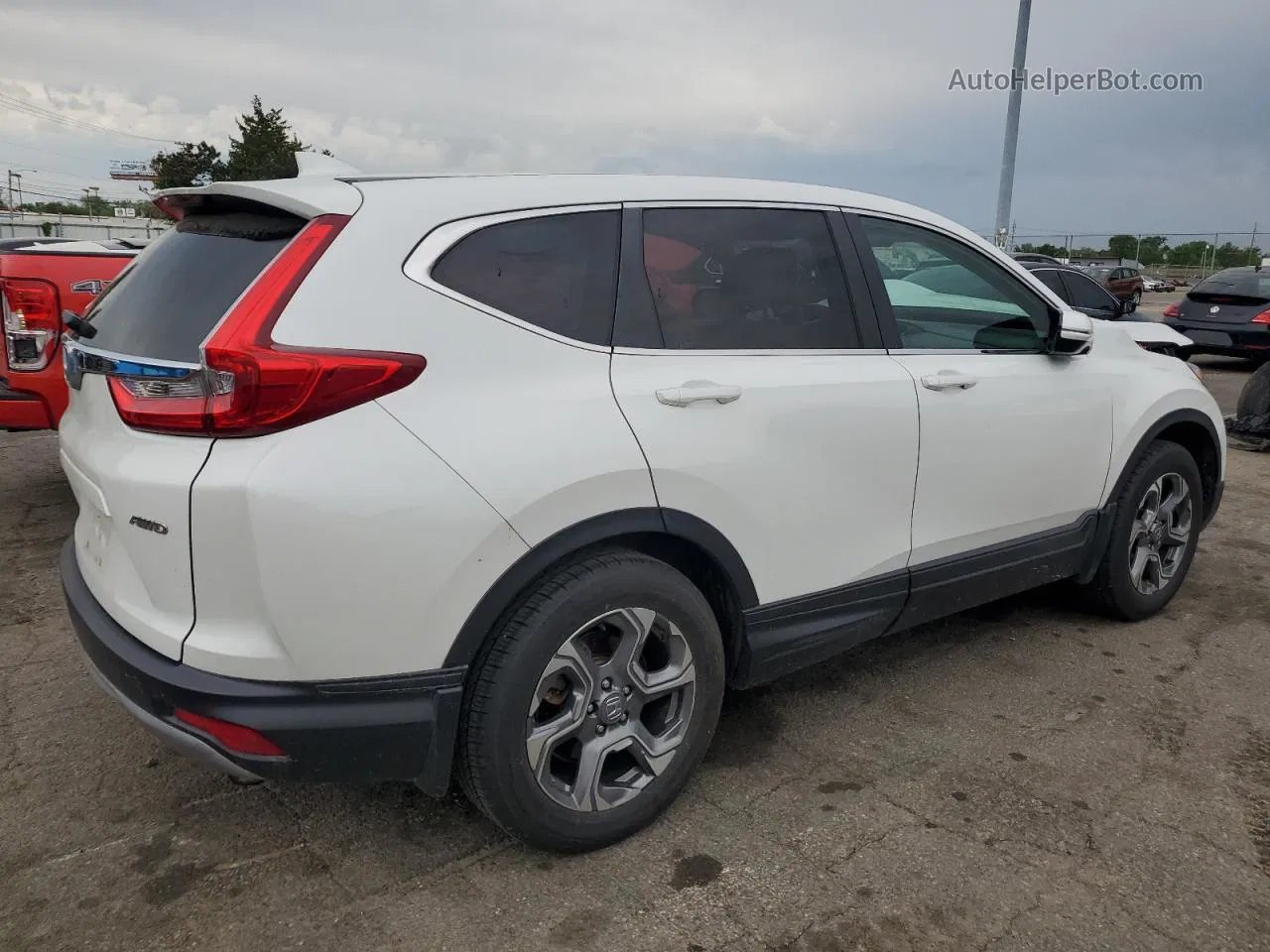 2019 Honda Cr-v Ex White vin: 2HKRW2H53KH666809