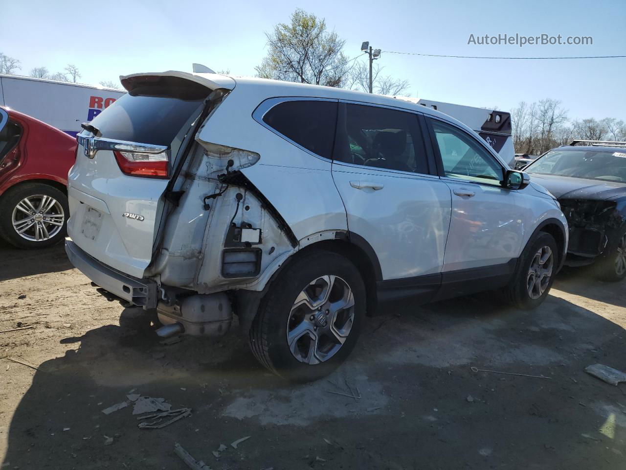 2017 Honda Cr-v Ex White vin: 2HKRW2H54HH687614