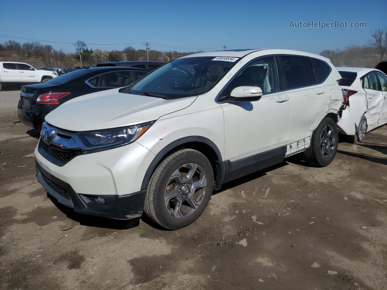 2017 Honda Cr-v Ex White vin: 2HKRW2H54HH687614