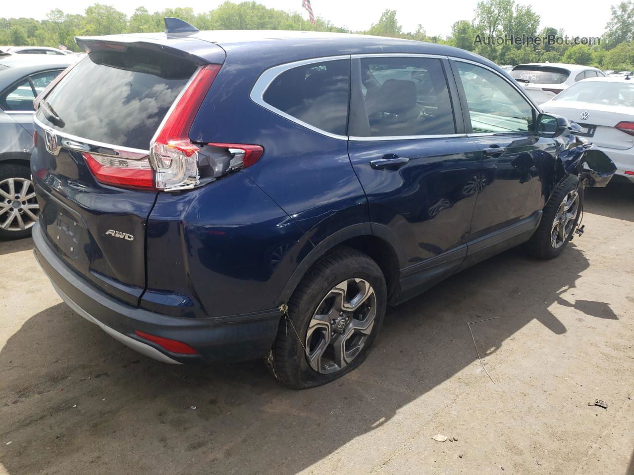 2018 Honda Cr-v Ex Blue vin: 2HKRW2H54JH621442