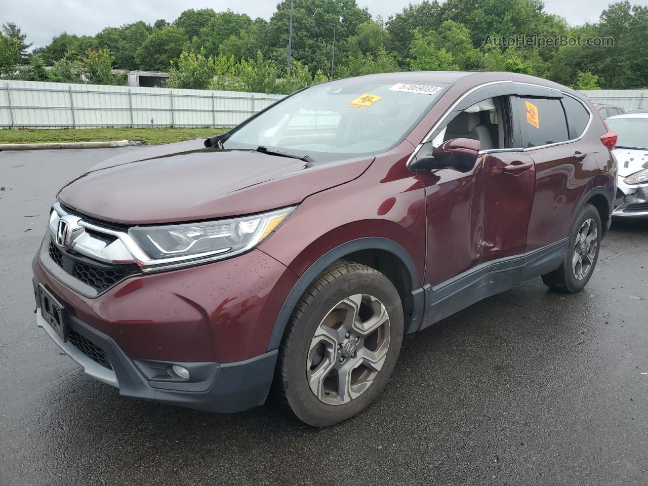 2019 Honda Cr-v Ex Red vin: 2HKRW2H54KH618039