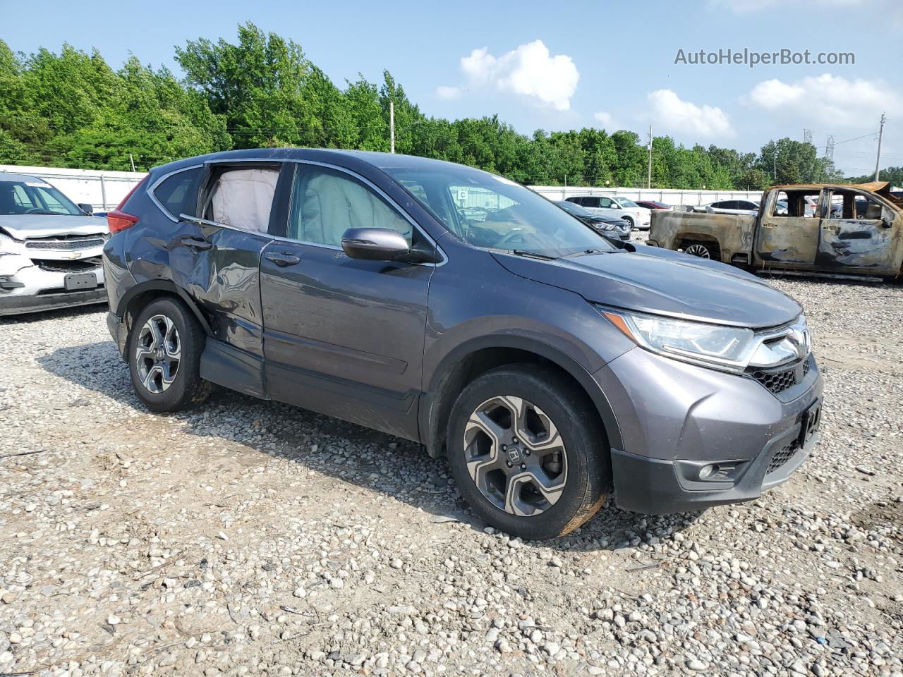 2017 Honda Cr-v Ex Gray vin: 2HKRW2H55HH608225