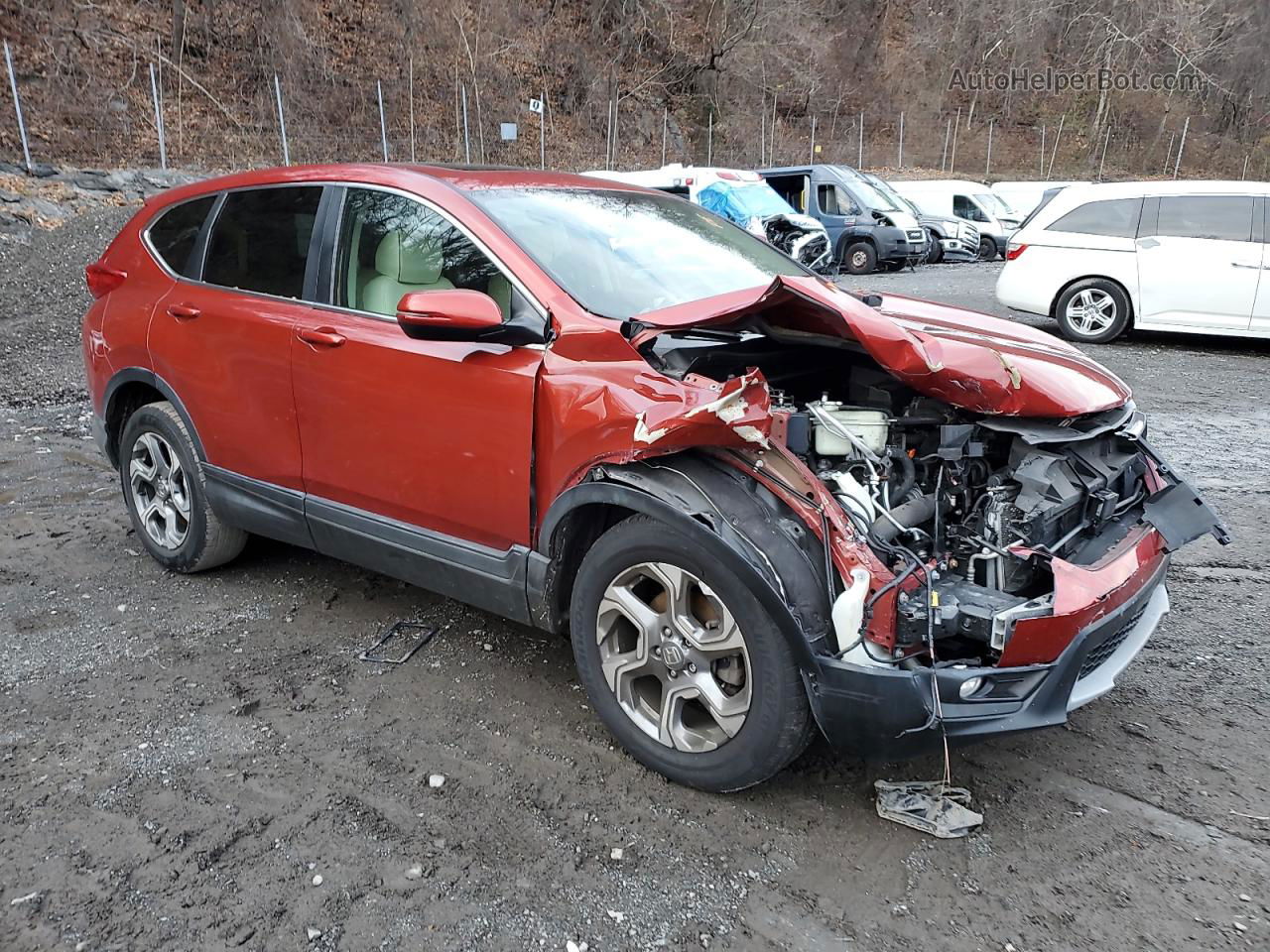 2018 Honda Cr-v Ex Red vin: 2HKRW2H55JH690804