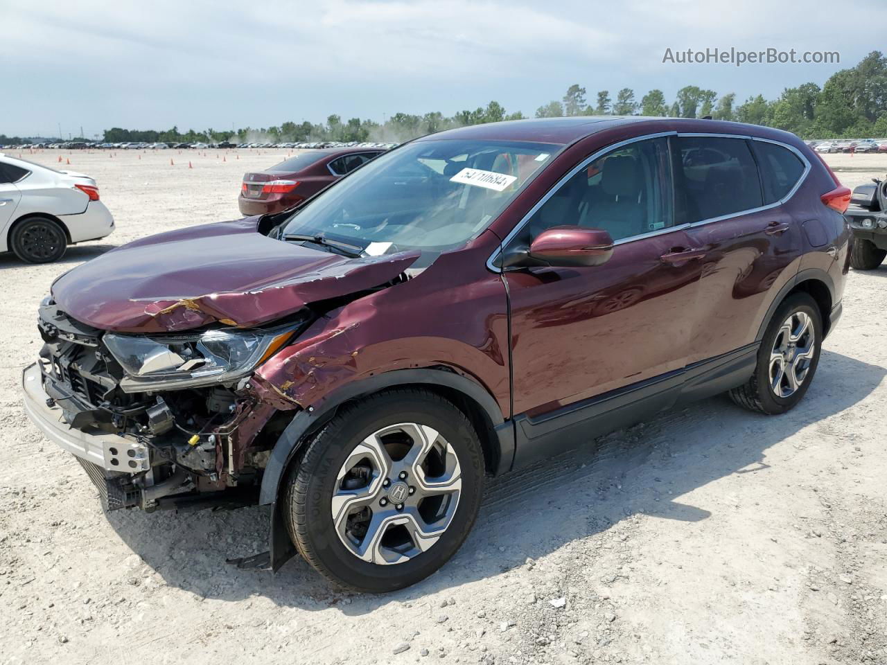 2019 Honda Cr-v Ex Бордовый vin: 2HKRW2H56KH612730