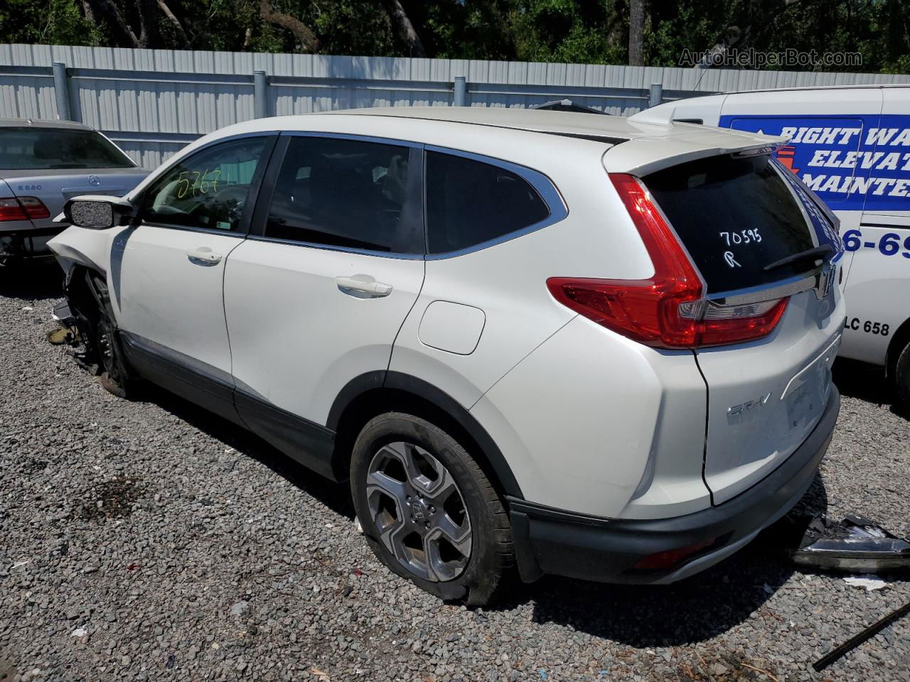 2018 Honda Cr-v Ex White vin: 2HKRW2H59JH656235