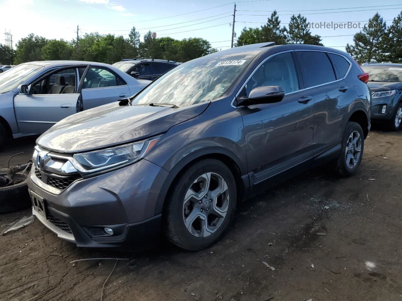 2017 Honda Cr-v Ex Gray vin: 2HKRW2H5XHH639941