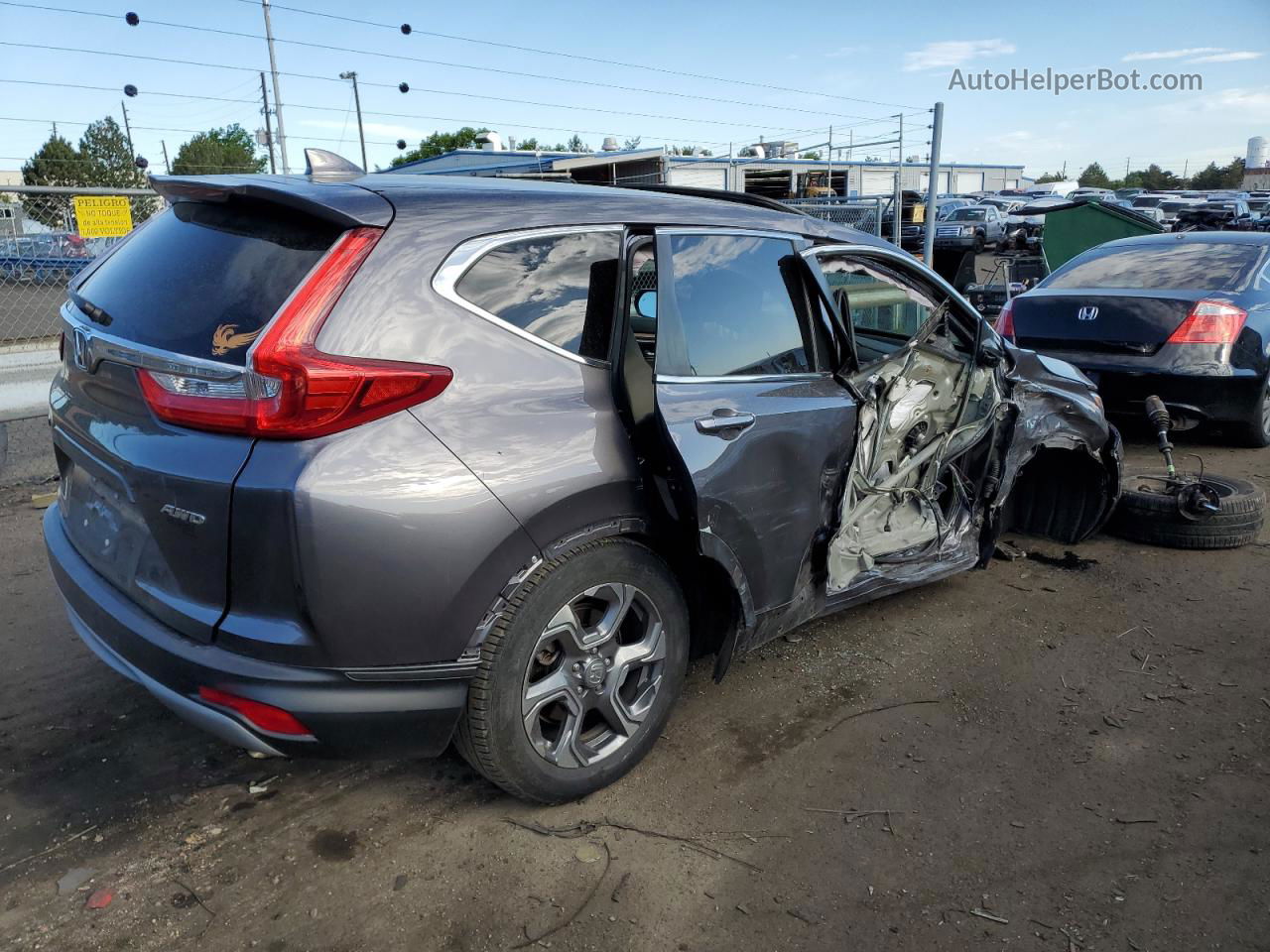 2017 Honda Cr-v Ex Gray vin: 2HKRW2H5XHH639941