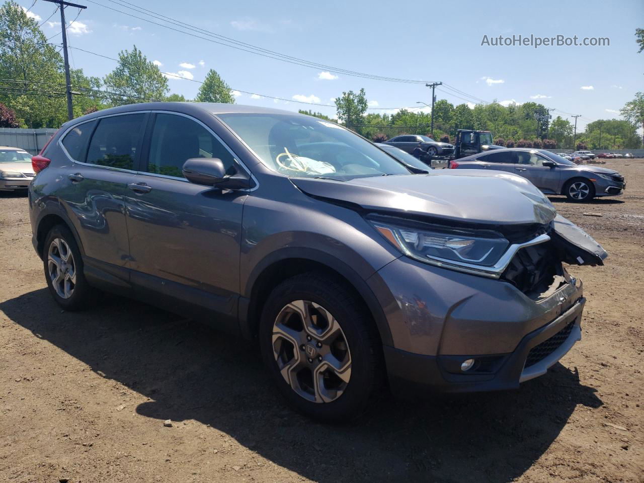 2018 Honda Cr-v Ex Gray vin: 2HKRW2H5XJH633756