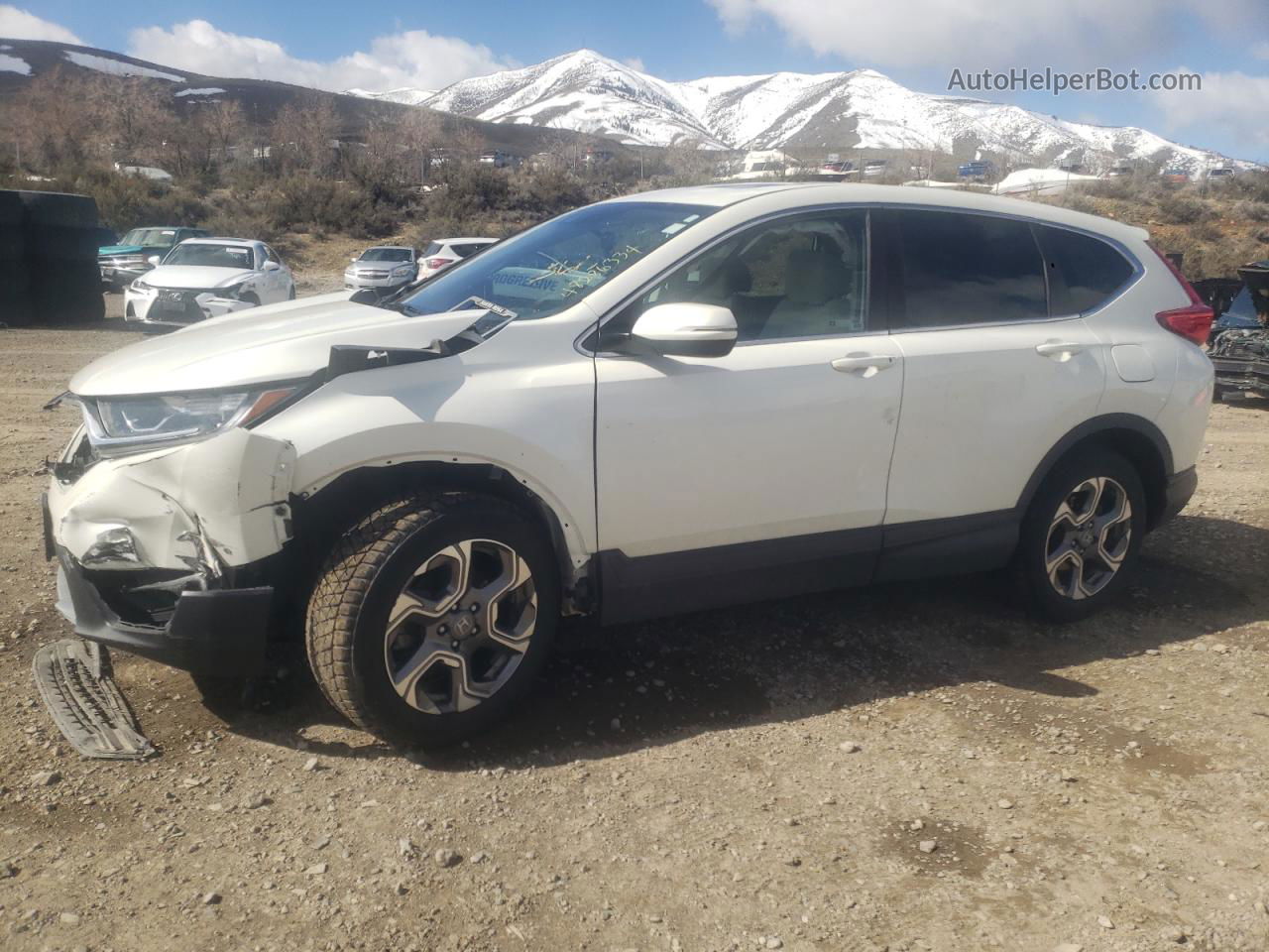 2018 Honda Cr-v Ex White vin: 2HKRW2H5XJH684805