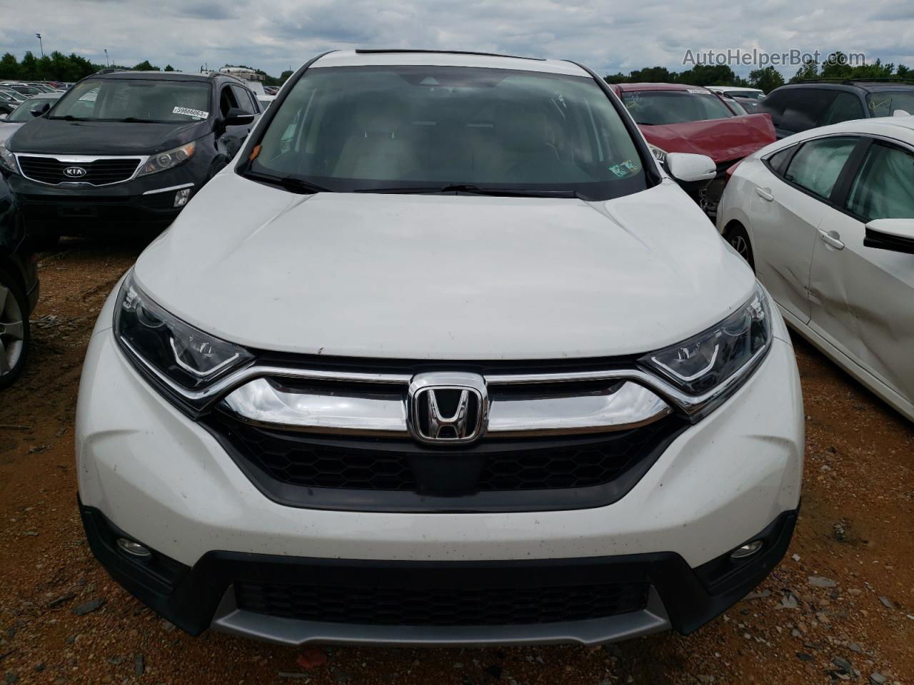 2019 Honda Cr-v Ex White vin: 2HKRW2H5XKH678293