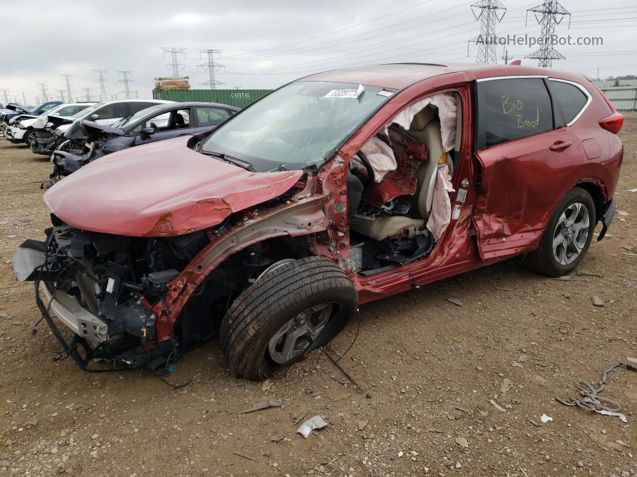 2018 Honda Cr-v Exl Orange vin: 2HKRW2H82JH613463