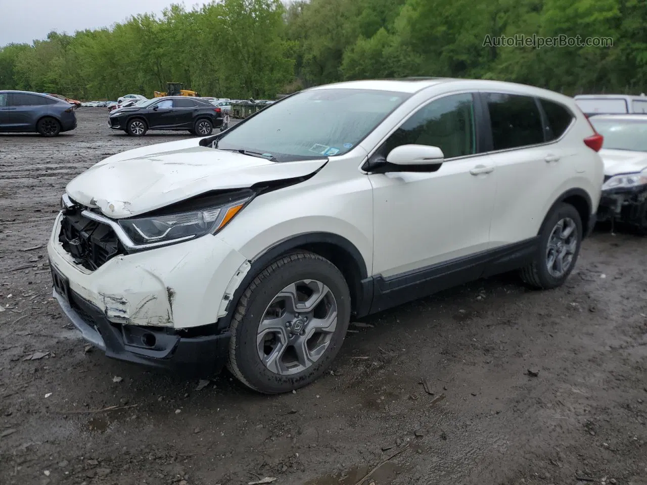 2018 Honda Cr-v Exl White vin: 2HKRW2H83JH608305