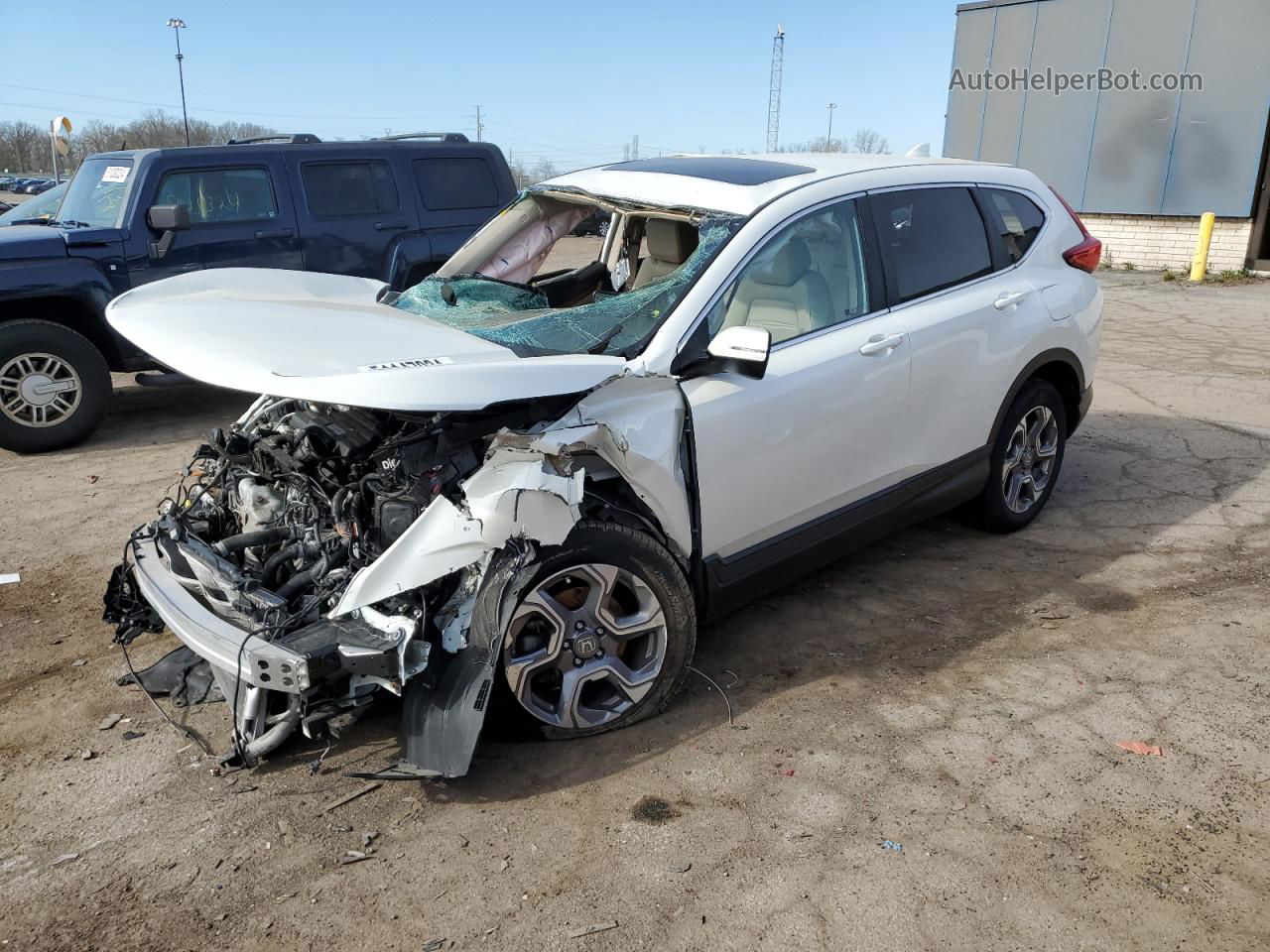 2018 Honda Cr-v Exl White vin: 2HKRW2H83JH643653