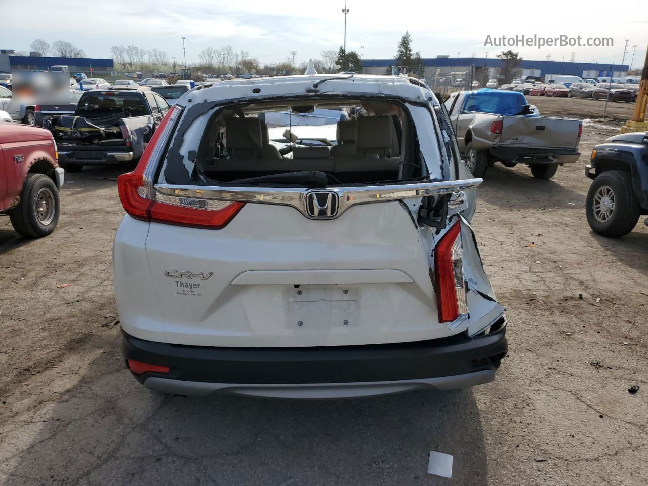 2018 Honda Cr-v Exl White vin: 2HKRW2H83JH643653