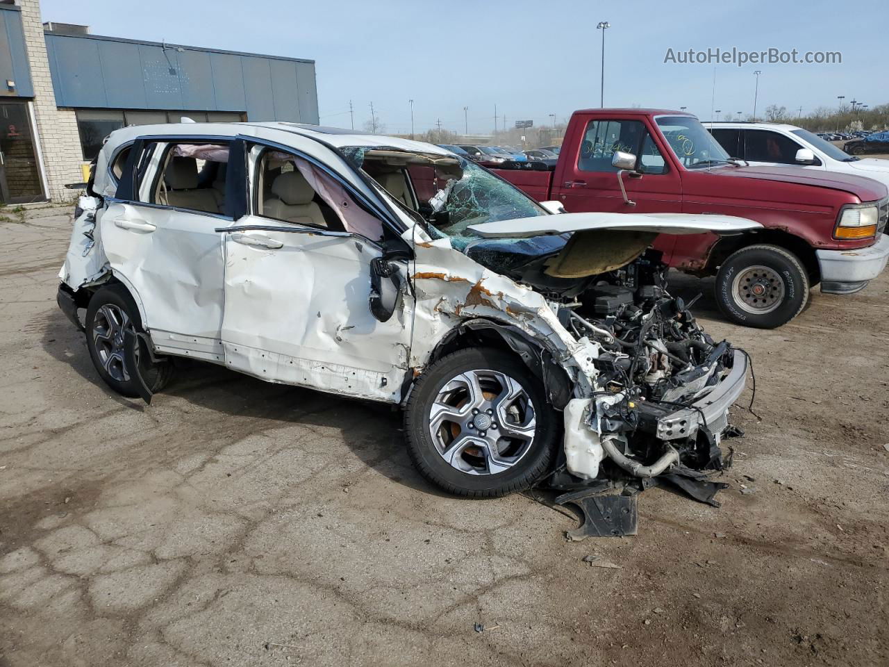 2018 Honda Cr-v Exl White vin: 2HKRW2H83JH643653