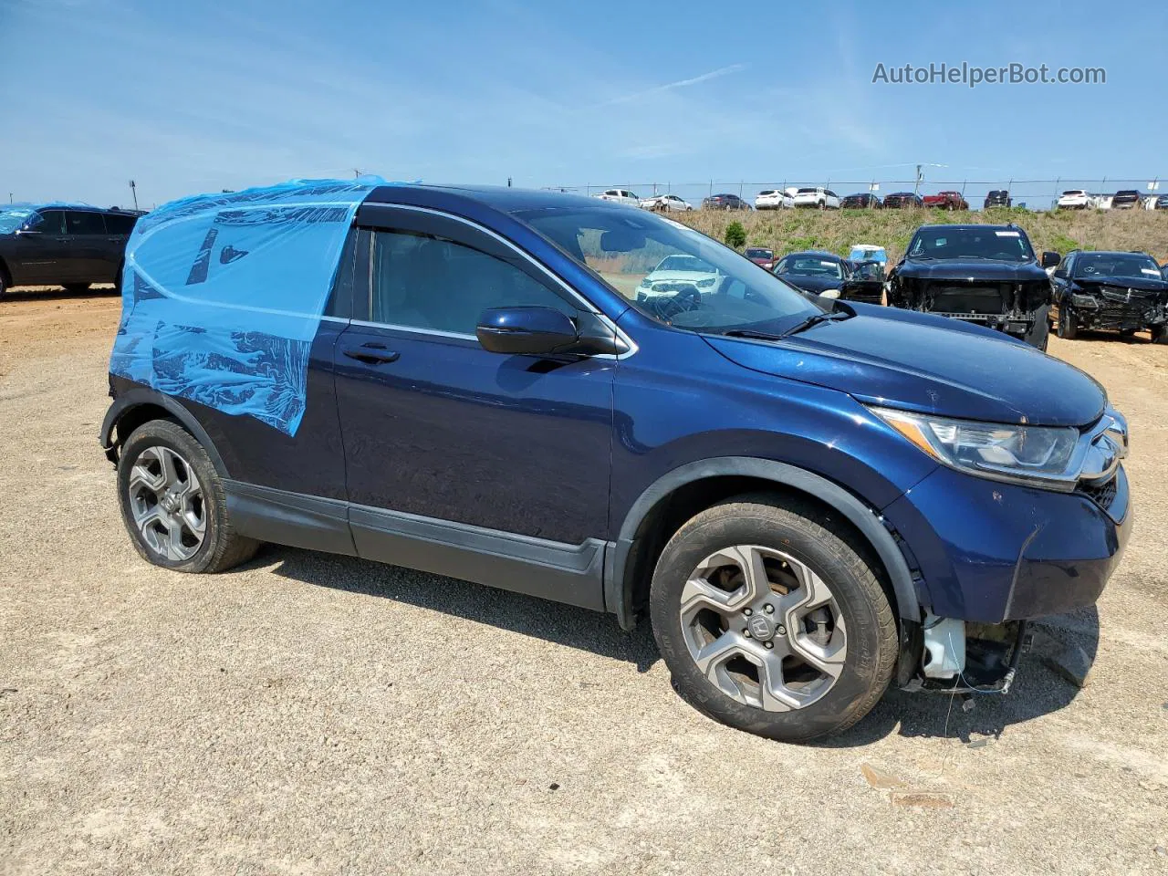 2017 Honda Cr-v Exl Blue vin: 2HKRW2H85HH636259