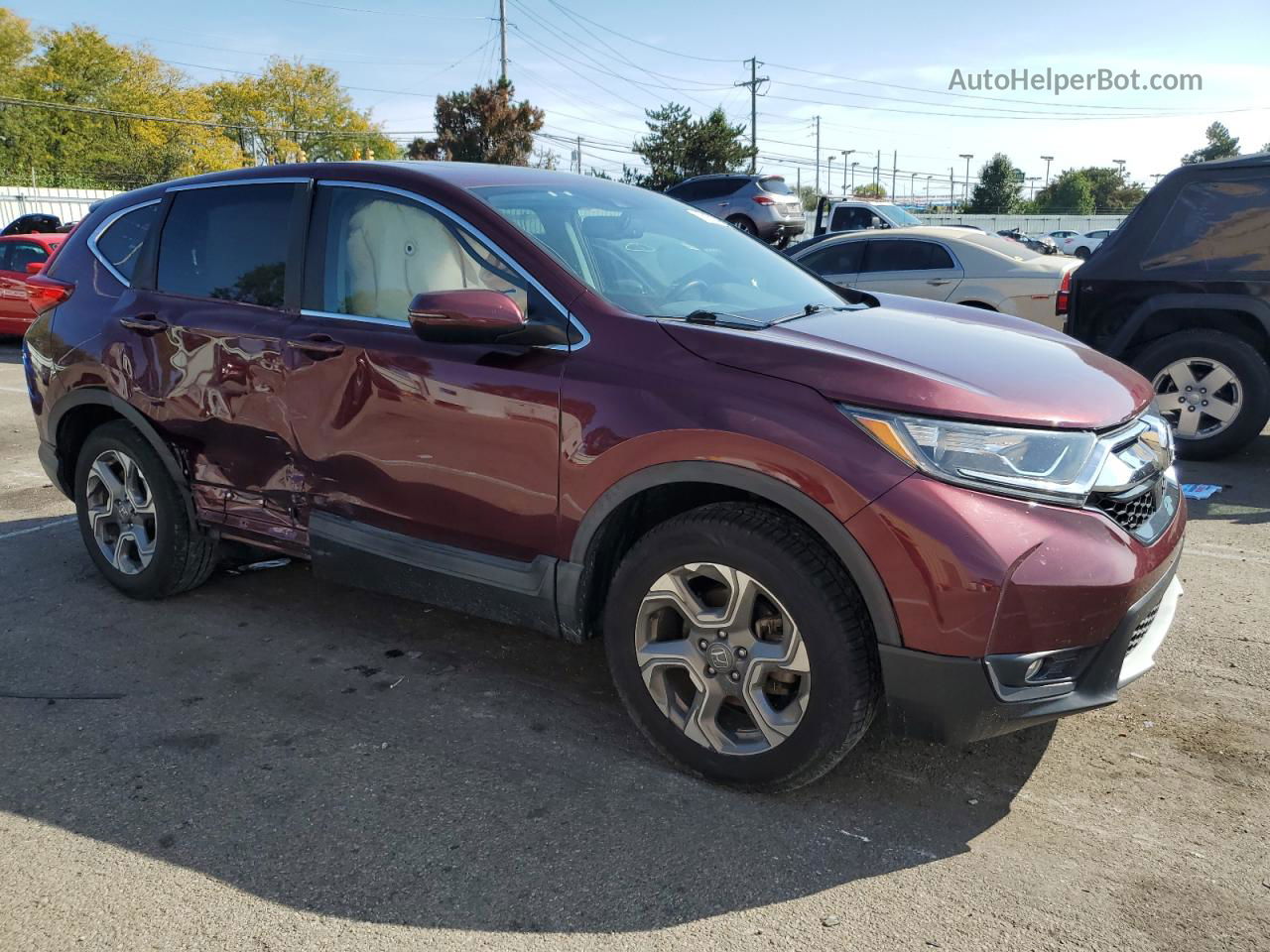 2017 Honda Cr-v Exl Maroon vin: 2HKRW2H86HH659226