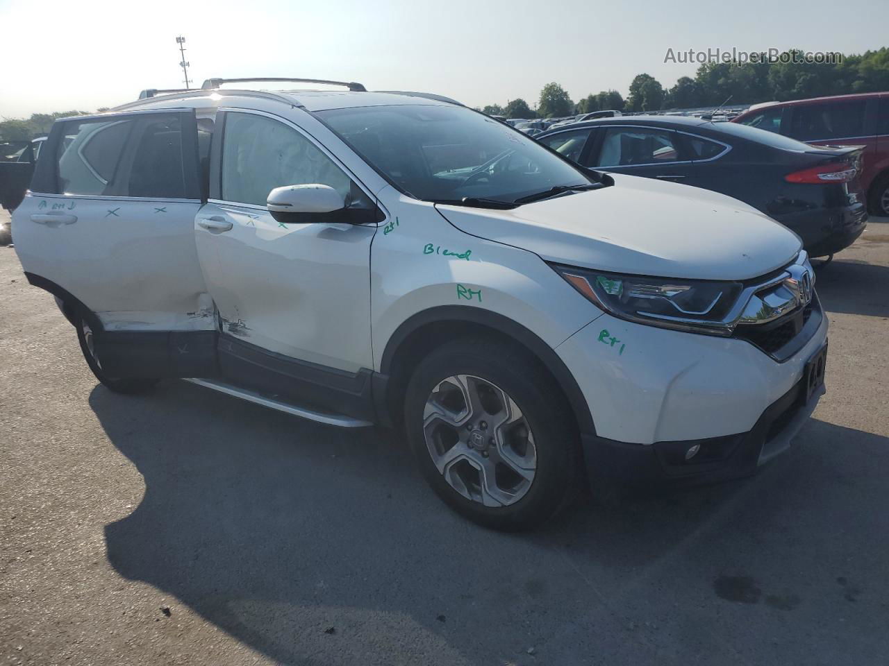 2018 Honda Cr-v Exl White vin: 2HKRW2H86JH601350