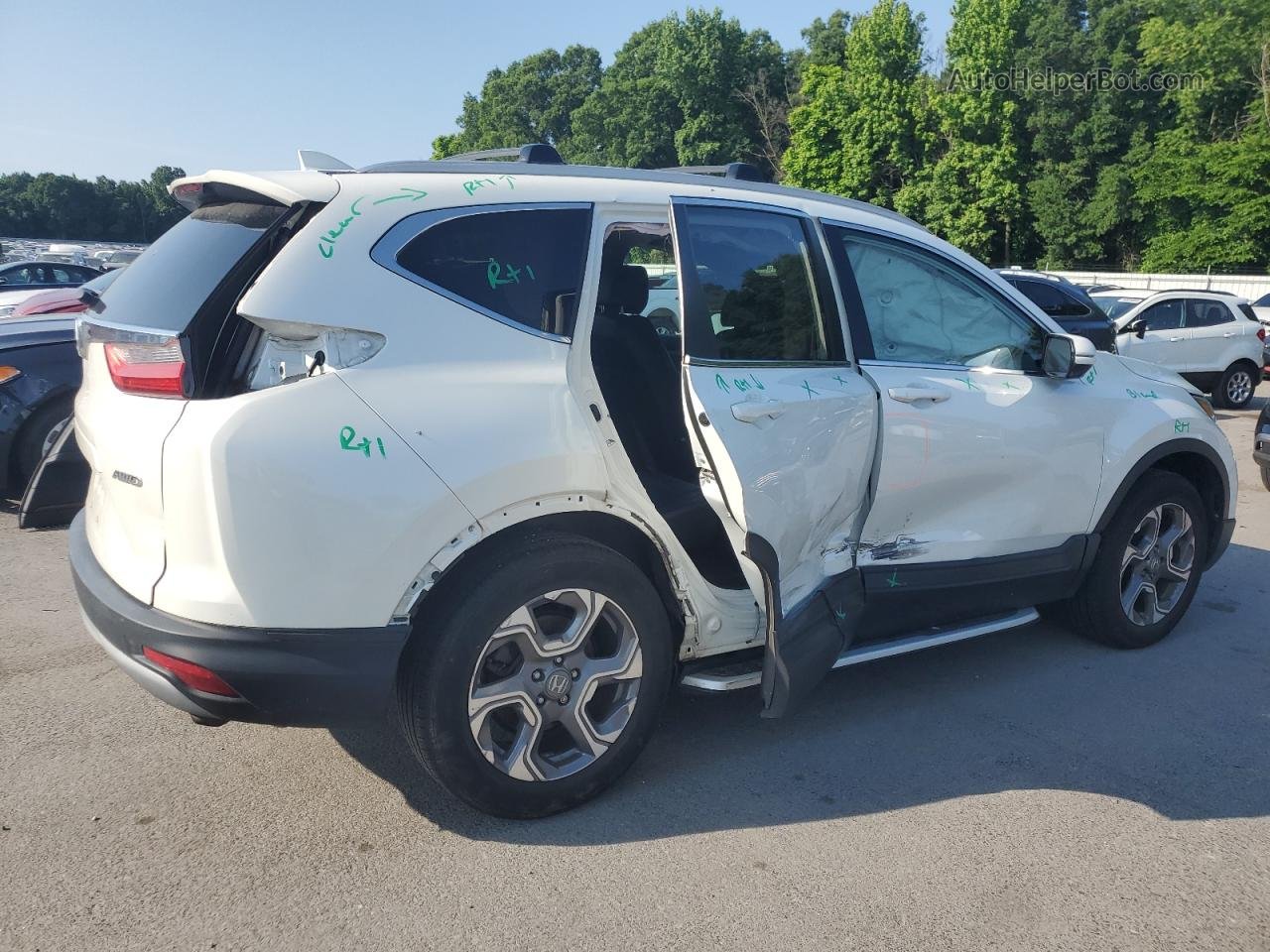 2018 Honda Cr-v Exl White vin: 2HKRW2H86JH601350