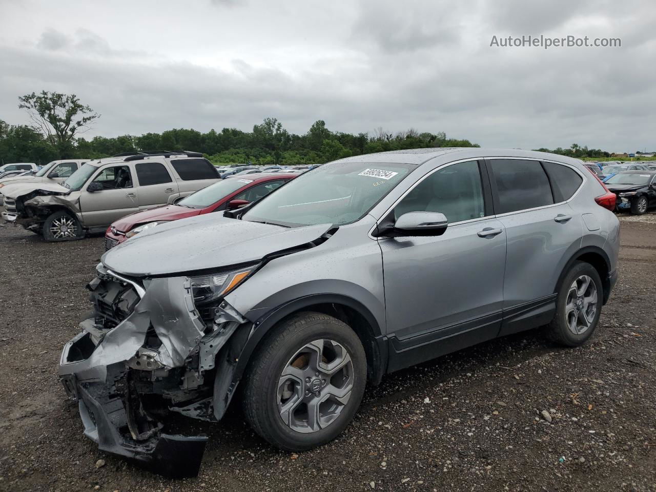 2017 Honda Cr-v Exl Серебряный vin: 2HKRW2H8XHH658144