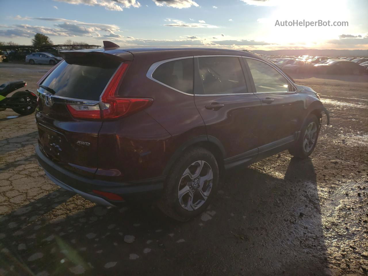 2017 Honda Cr-v Exl Burgundy vin: 2HKRW2H8XHH672223