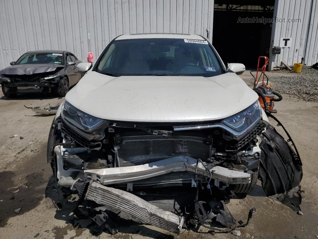 2018 Honda Cr-v Exl White vin: 2HKRW2H8XJH616191