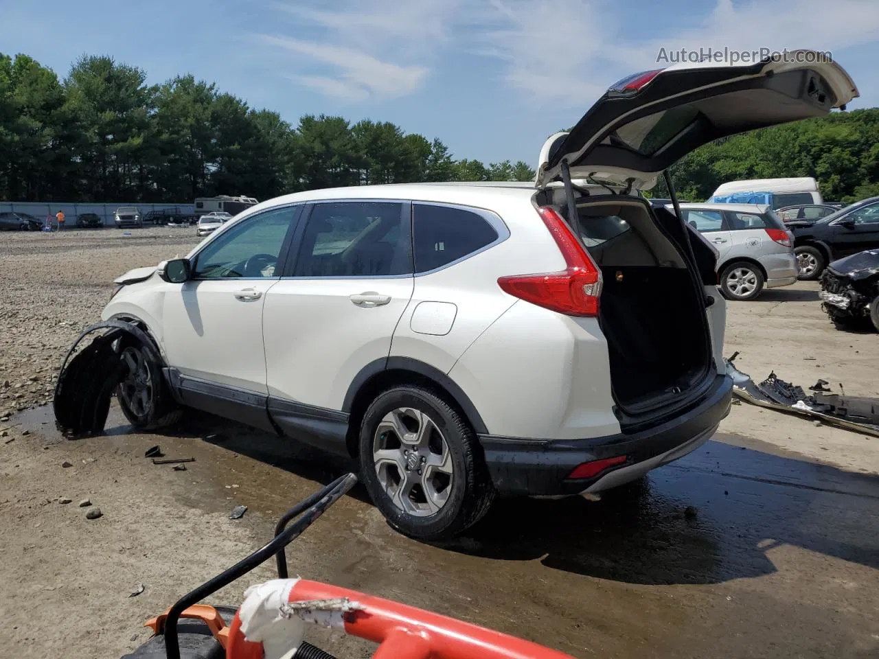 2018 Honda Cr-v Exl White vin: 2HKRW2H8XJH616191