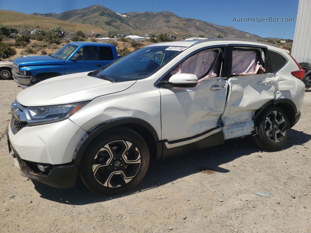 2017 Honda Cr-v Touring White vin: 2HKRW2H92HH629438