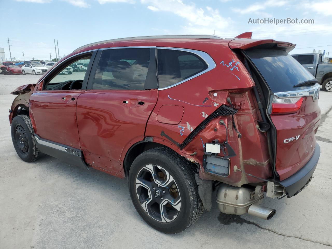 2018 Honda Cr-v Touring Maroon vin: 2HKRW2H93JH605901