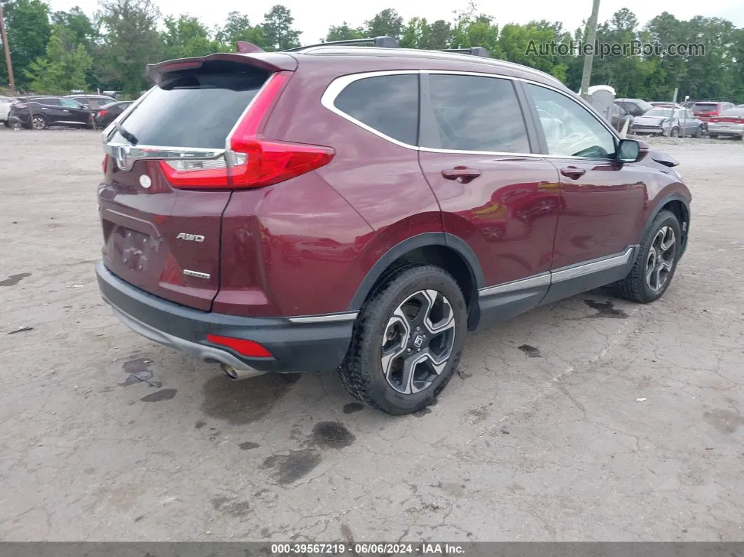 2017 Honda Cr-v Touring Burgundy vin: 2HKRW2H95HH614836