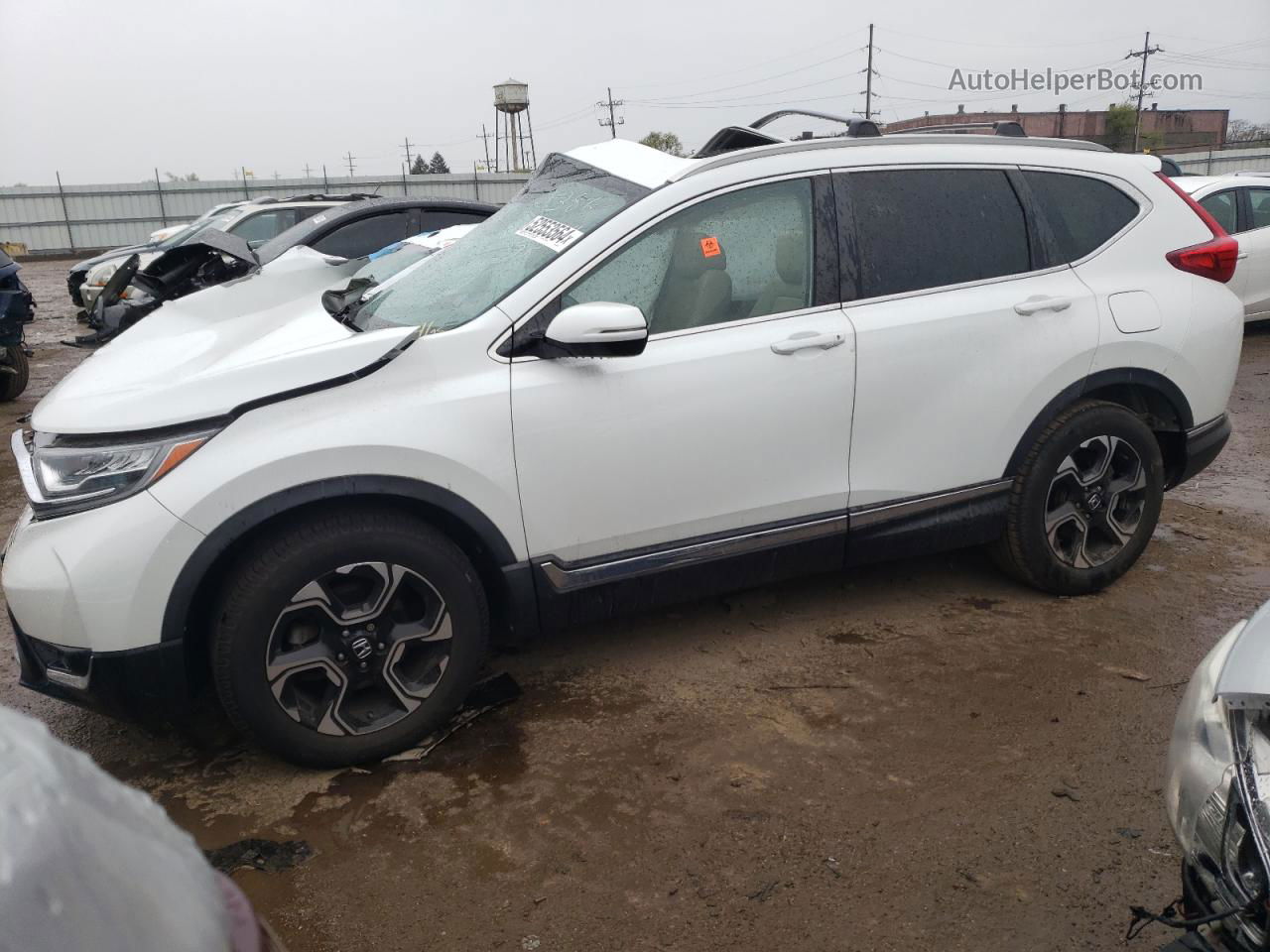 2019 Honda Cr-v Touring White vin: 2HKRW2H96KH607465