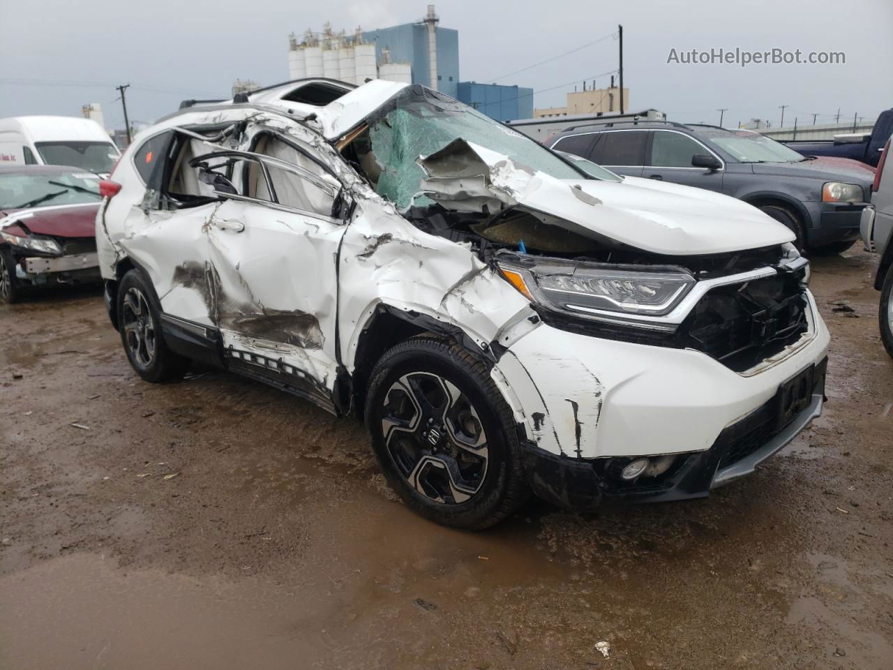 2019 Honda Cr-v Touring White vin: 2HKRW2H96KH607465