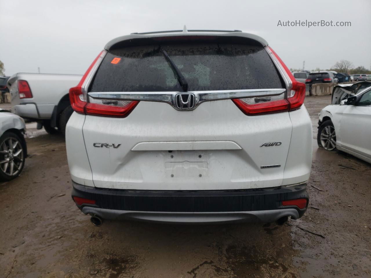 2019 Honda Cr-v Touring White vin: 2HKRW2H96KH607465