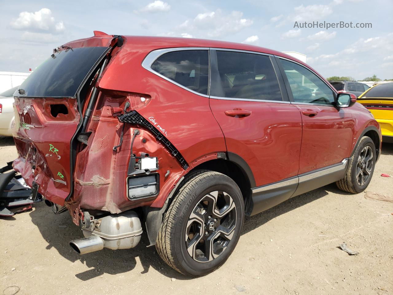 2019 Honda Cr-v Touring Red vin: 2HKRW2H96KH612018