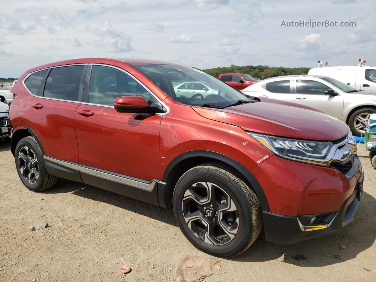 2019 Honda Cr-v Touring Red vin: 2HKRW2H96KH612018