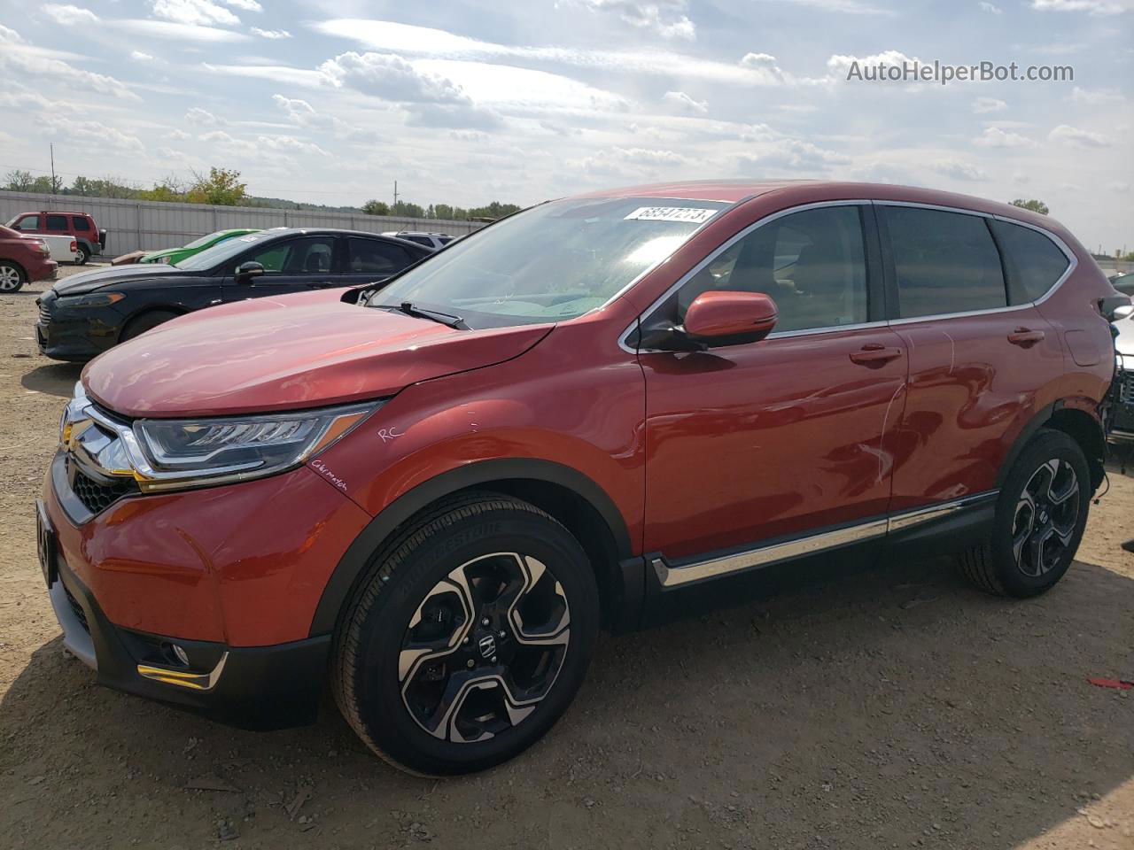 2019 Honda Cr-v Touring Red vin: 2HKRW2H96KH612018