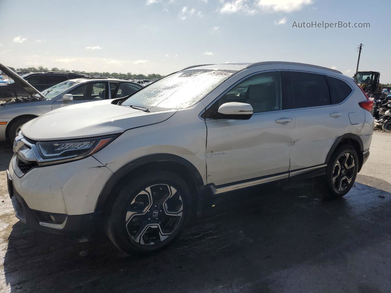 2019 Honda Cr-v Touring White vin: 2HKRW2H96KH616764