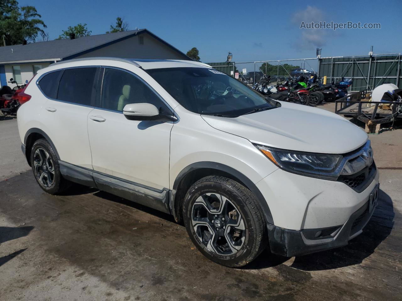 2019 Honda Cr-v Touring White vin: 2HKRW2H96KH616764