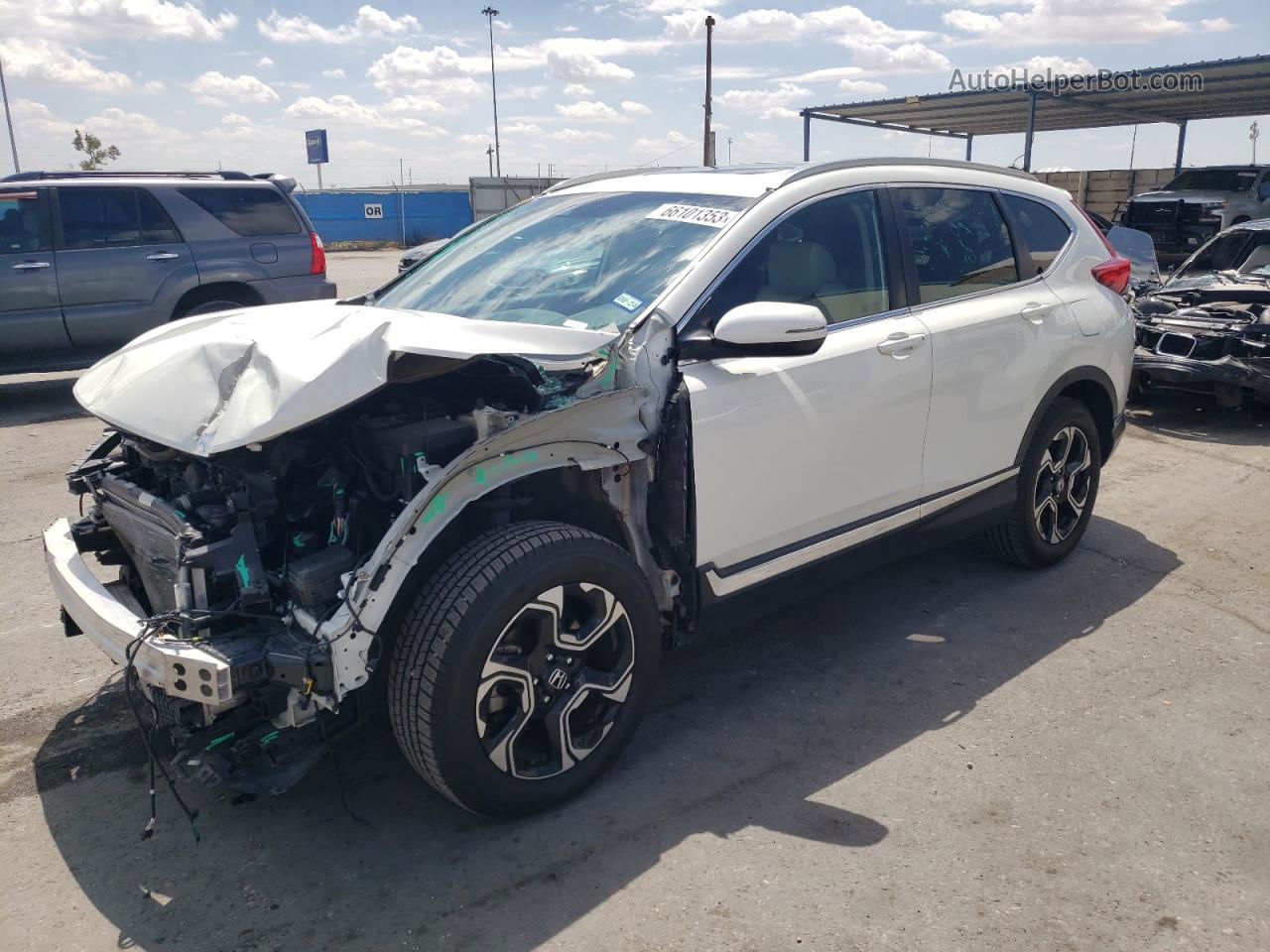 2018 Honda Cr-v Touring White vin: 2HKRW2H97JH632468