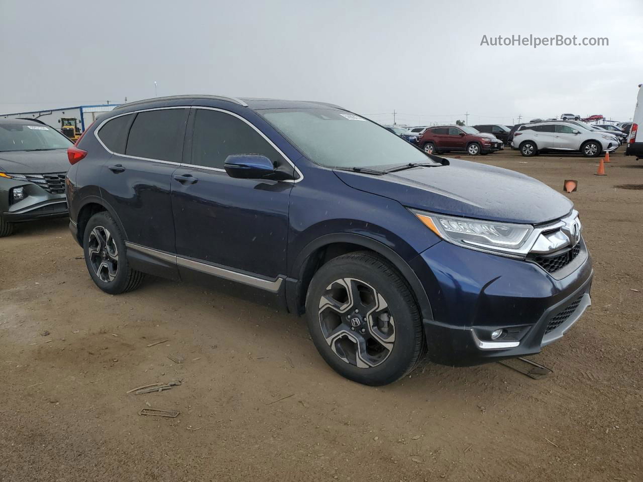 2017 Honda Cr-v Touring Blue vin: 2HKRW2H99HH605766