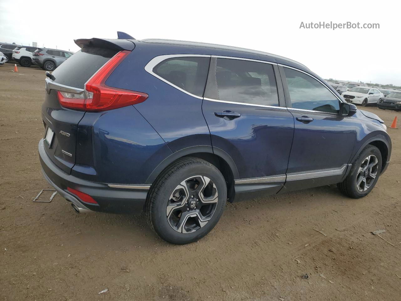 2017 Honda Cr-v Touring Blue vin: 2HKRW2H99HH605766