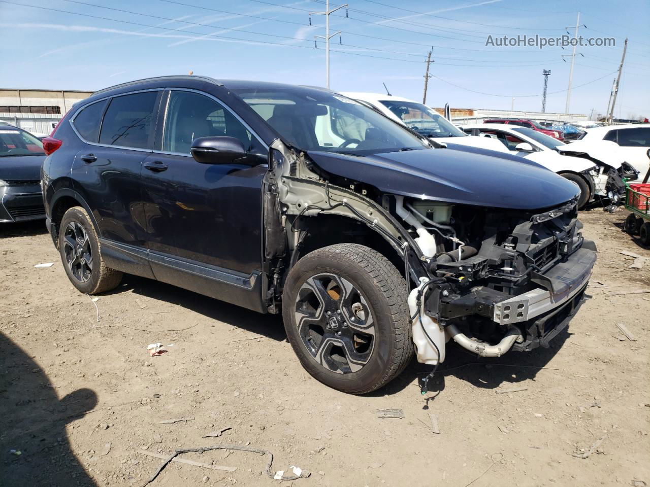 2019 Honda Cr-v Touring Gray vin: 2HKRW2H9XKH601443