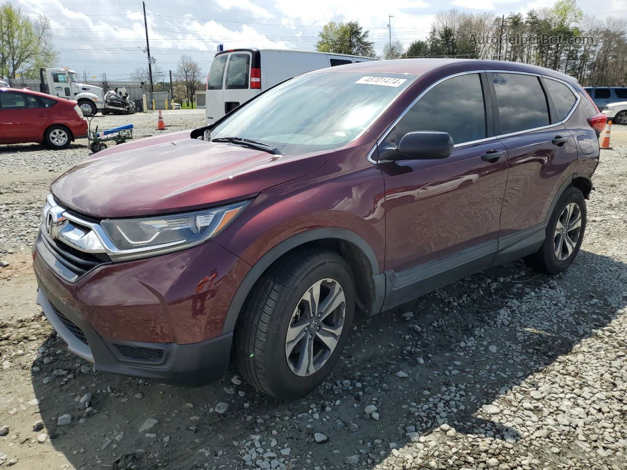 2019 Honda Cr-v Lx Maroon vin: 2HKRW5H32KH410905